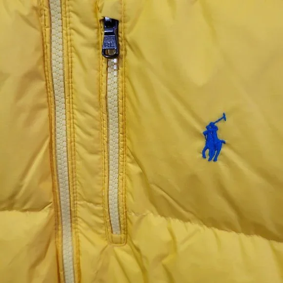 Polo Ralph Lauren Boys Water-Resistant Yellow Down Jacket Size L (14-16)NWT